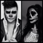 skull face painting ideas for halloween couples