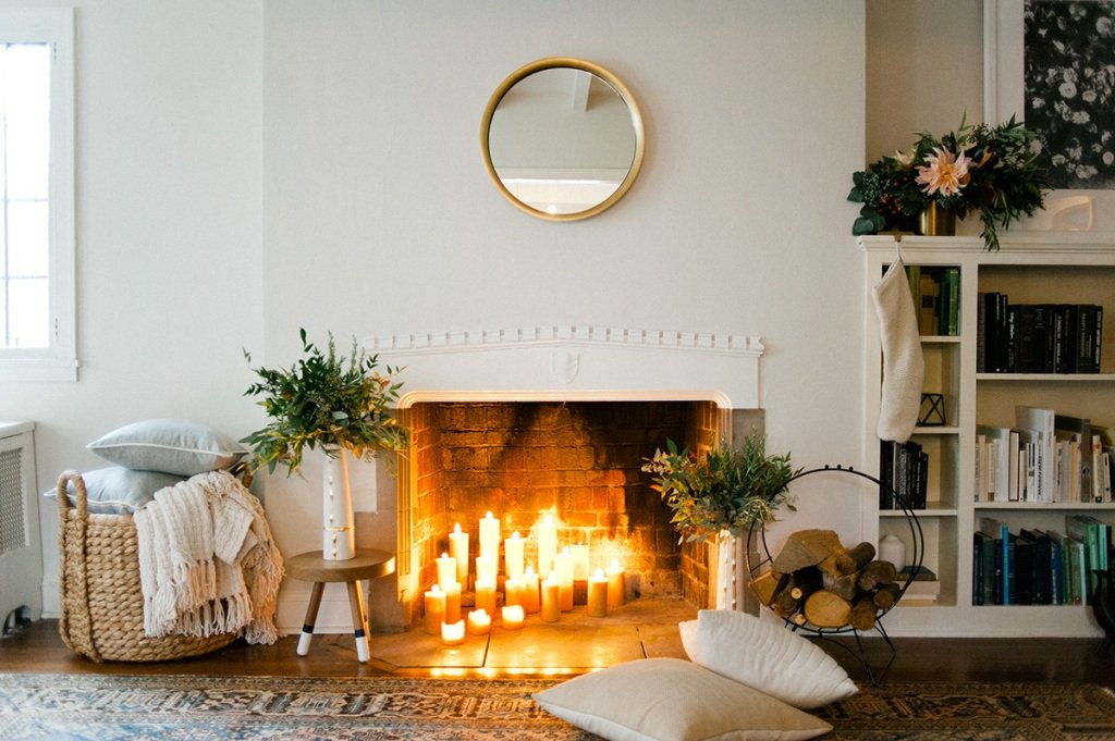 candle decor on mantels