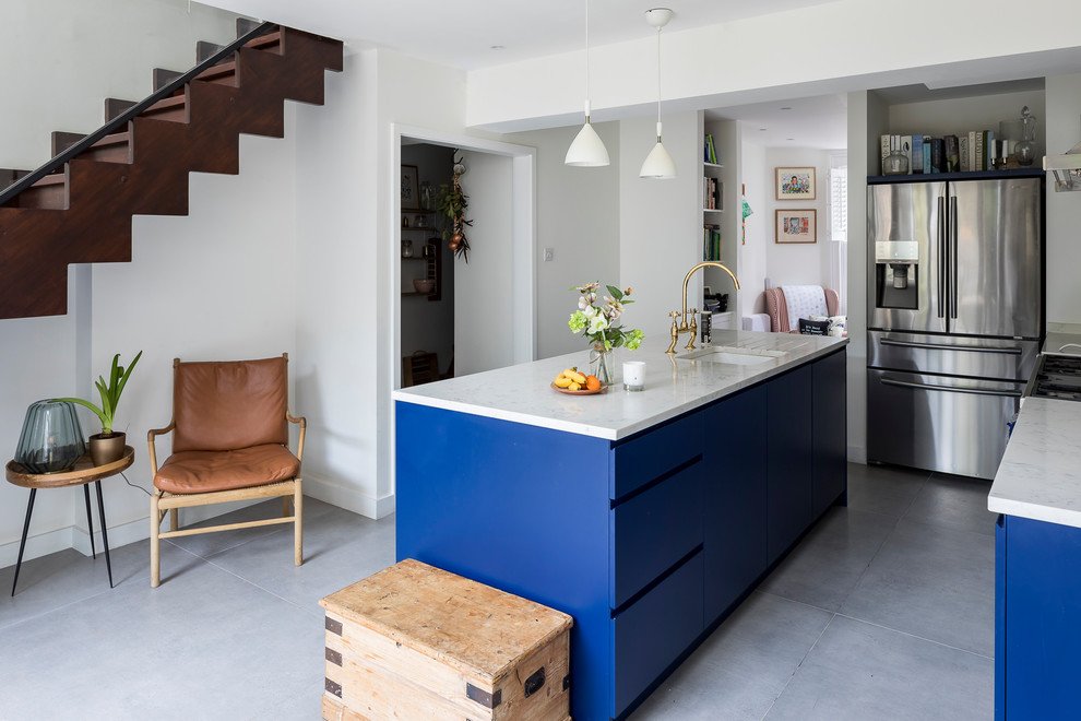 Bespoke Kitchen Blue Cabinets