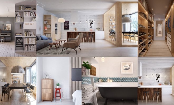 Open Space Living Room Modern Scandinavian Design