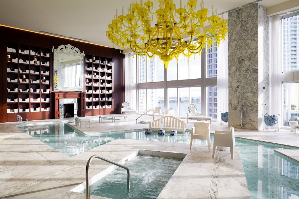 Decorative Yellow Crystal Chandelier Indoor Pool