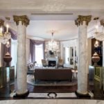Transitional Family Living Room Decorative Marble Pillar