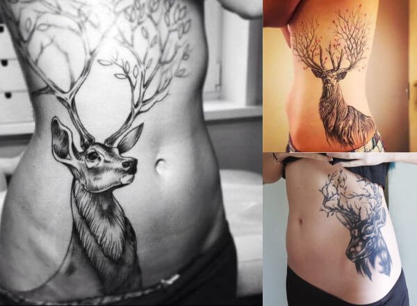 Tree-Themed Deer Tattoo Design