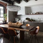 white brick walls kitchen