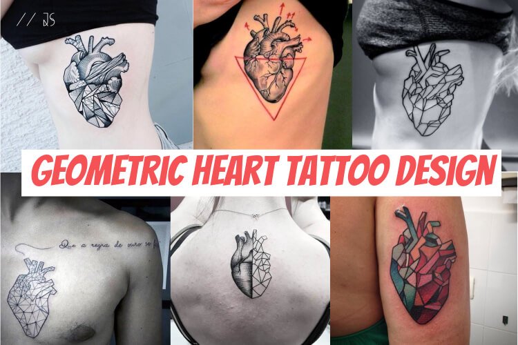Geometric Heart Tattoo Design