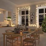 Christmas Tree Lights Kitchen Decor