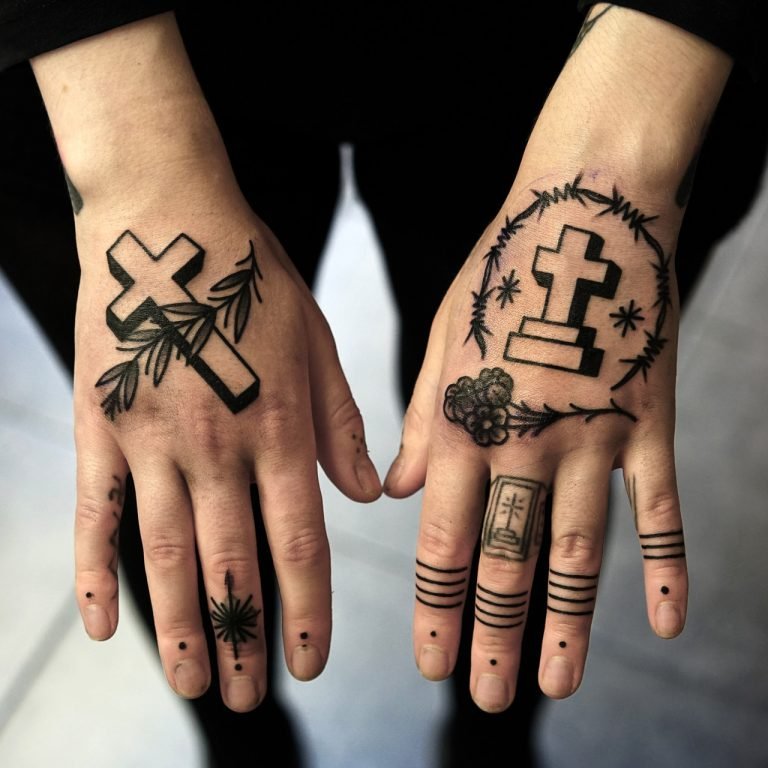 Cross Tattoo On Hand