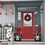 Grey Front Porch Christmas Decoration