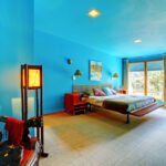 Blue Walls Asian Bedroom Design