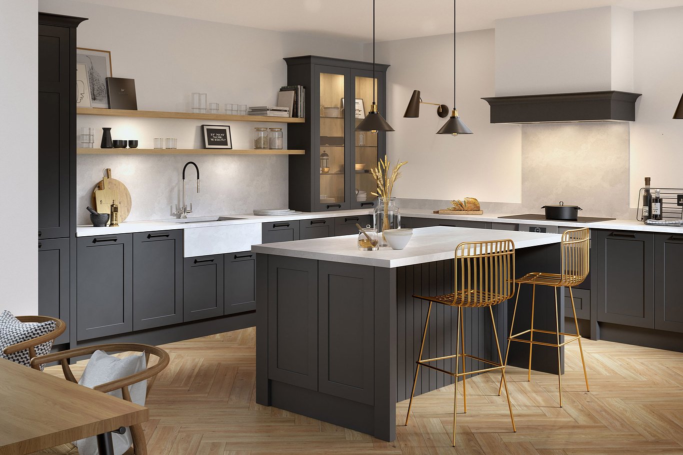 Black Shaker Kitchen Cabinets 2