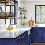 Navy blue kitchen cabinets 2