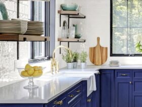 Navy blue kitchen cabinets 2